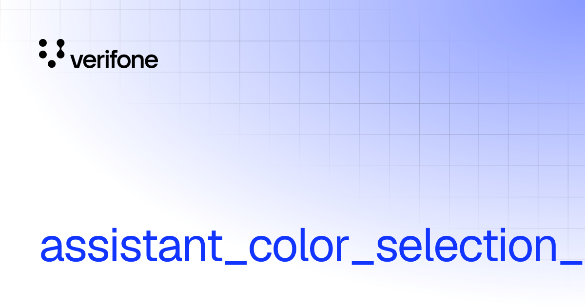 assistant_color_selection_keypad | Verifone Documentation Portal